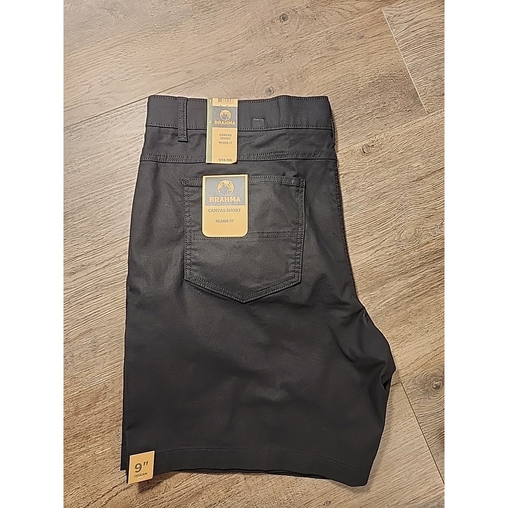 Brahma Men's Canvas Shorts,‎ 9" Inseam, Black, Size 42